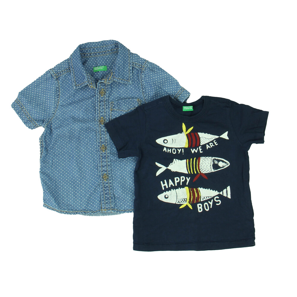 United Colors Of Benetton Boys Blue Apparel Sets size: 12 Months